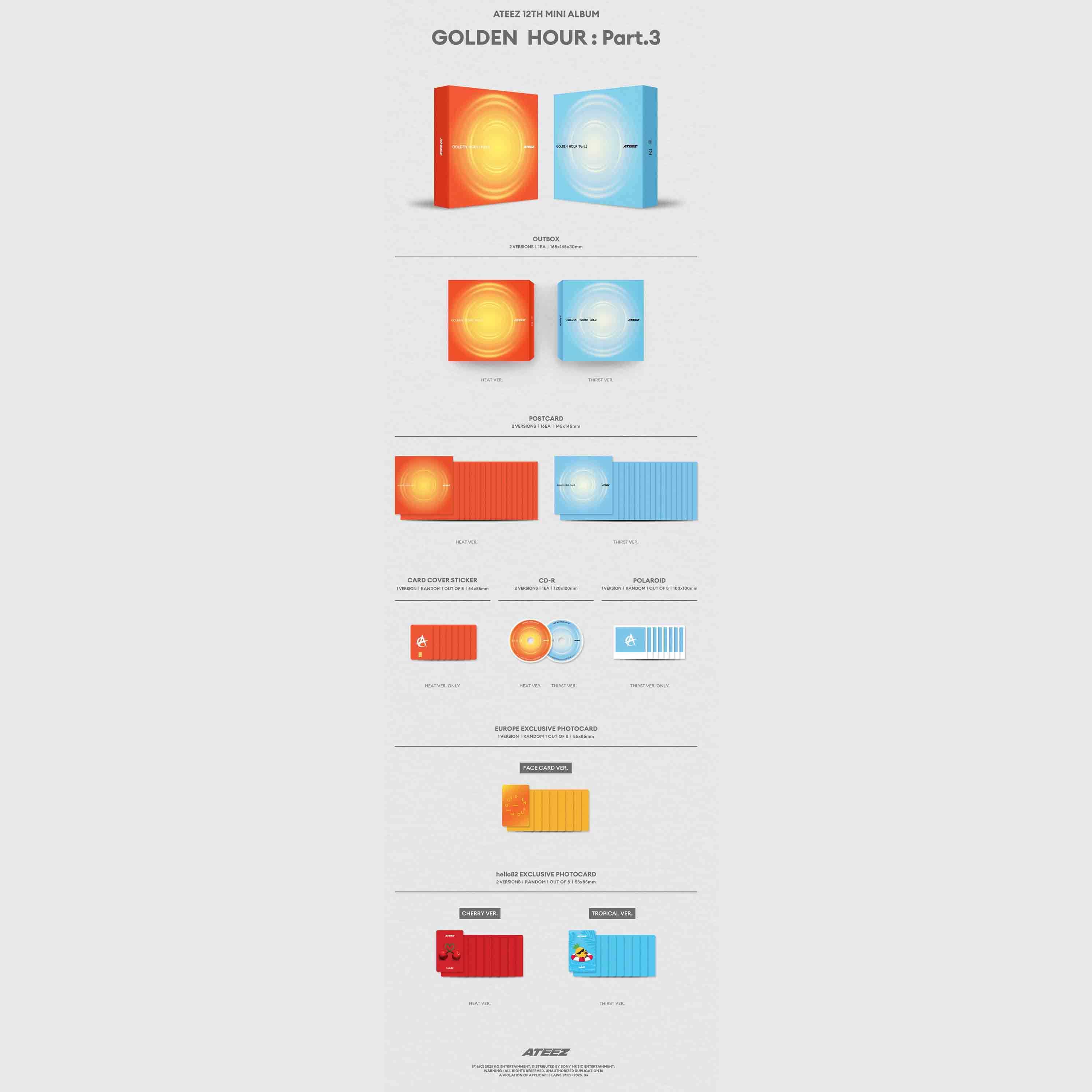 ATEEZ - GOLDEN HOUR: Part 3 - Hello82 Exclusive HEAT Version CD